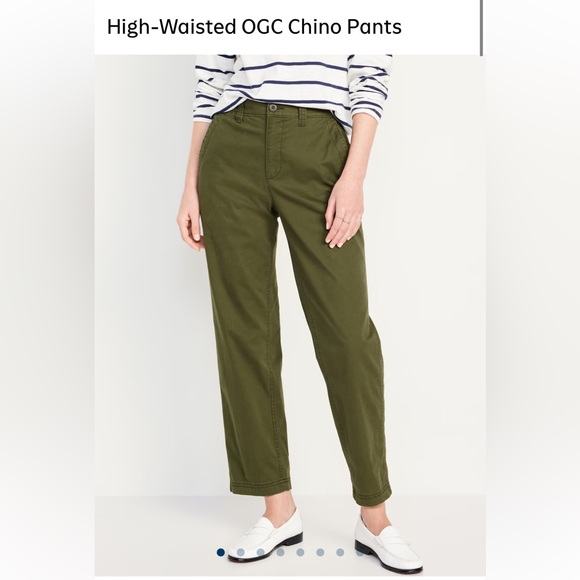 Old Navy High-Rise Chino Pants in Olive Green - Picture 9 of 10